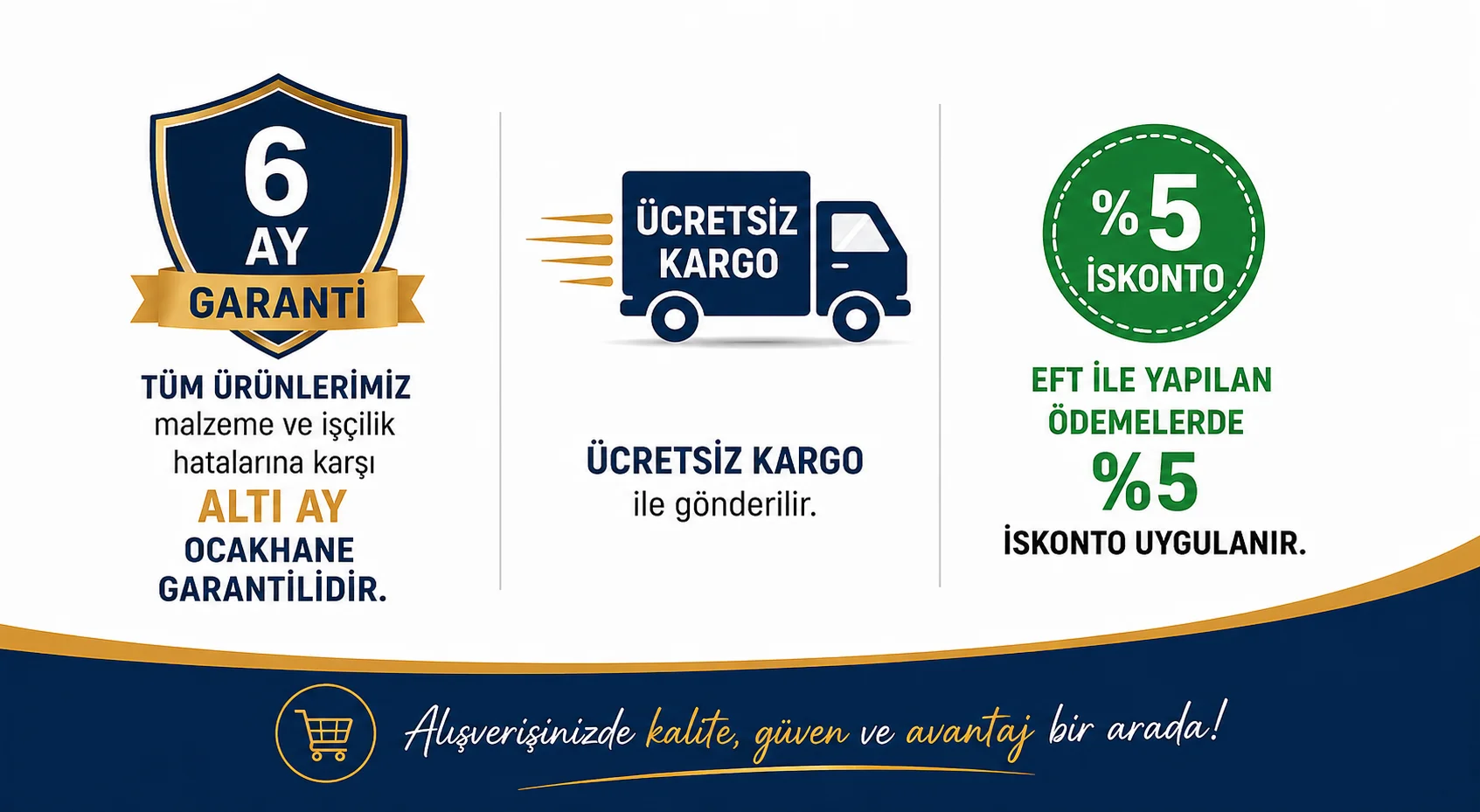 Ocakhane Garantisi,Ücretsiz Kargo,Ödeme Seçenekleri görseli